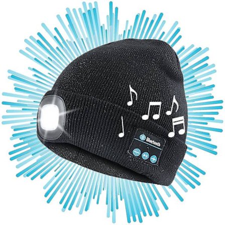 Bluetooth Led Beanie - Varm isolerende oppladbar lue med Bluetooth-høyttalere og LED-lys