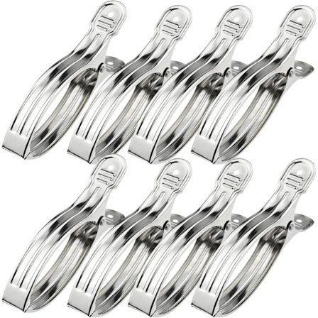 8 Stora Klädnypor i Rostfritt Stål, Stora Klädnypor Vindskydd