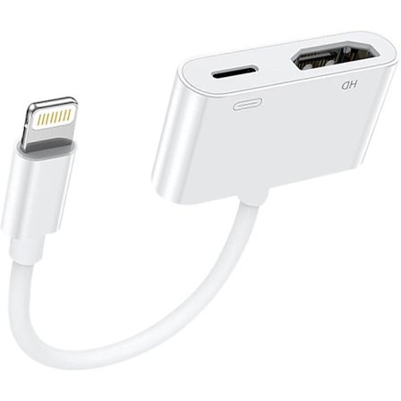 HDMI-adapter for iPhone til TV, [Apple MFi-sertifisert] 1080P Digital AV Lightning-adapter, Plug and Play Synkroniser skjerm HDMI-kontakt for iPhone 