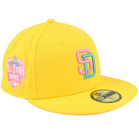 New Era - MLB Gul fitted Caps - San Diego Padres 59FIFTY Yellow/Pink Fitted @ Hatstore