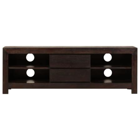 Vidaxl Tv-bänk Massivt Akaciaträ 120x30x40 Cm Mörkbrun Brun
