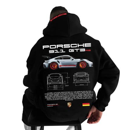 Setcar Porsche911- print för män Modetröja med huv för män och kvinnor Color5 XS