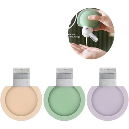 Bærbare reiseflasker med bred åpning, gjenfyllbare silikonflasker for reiser, flytende beholdere for reiser, bred åpning 3 stk 90 ml