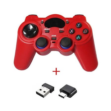 Gamepad USB 2.4G Trådløs Spillkontroll for PC/Bærbar datamaskin (Windows XP/7/8/10)/ Android / PS4 & Steam Joystick Gamepad, rød