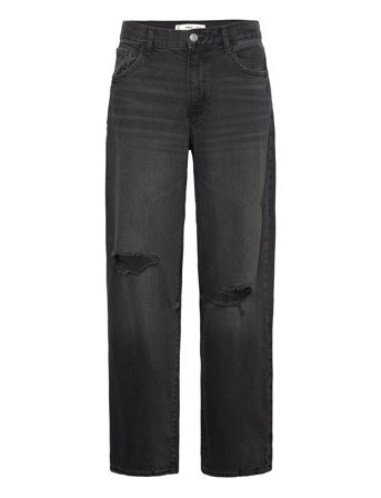 Decorative Ripped Wideleg Jeans Vide Jeans Grå Mango*Betinget Tilbud