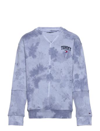 Tie-Dye Varsity Sweatshirt Sweatshirt Trøje Blå Tommy Hilfiger
