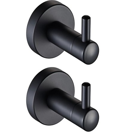 2 stk. Håndkleholder Nøkkelkrok SVART SVART