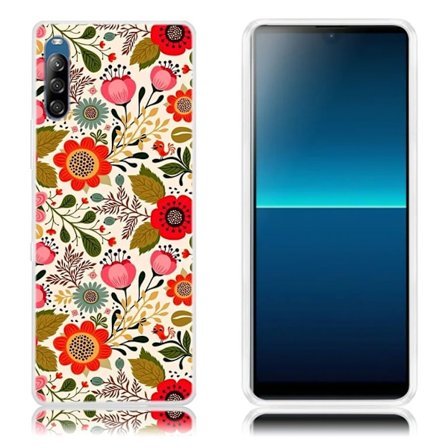 Deco Sony Xperia L4 skal - Röda Blommor