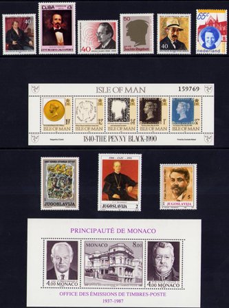 Berømte personer - Frimærkepakke - Postfrisk