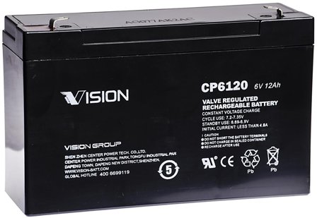 Vision CP6120 Batteri 6V, 12 Ah, Elfördelning & strömförsörjning