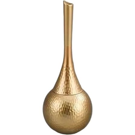 WC-harjasetti vaihdettavilla pehmeillä nylonharjaksilla, pitkä kahva, WC-kylpyhuonetarvikkeet, puhdistustyökalu, kulta