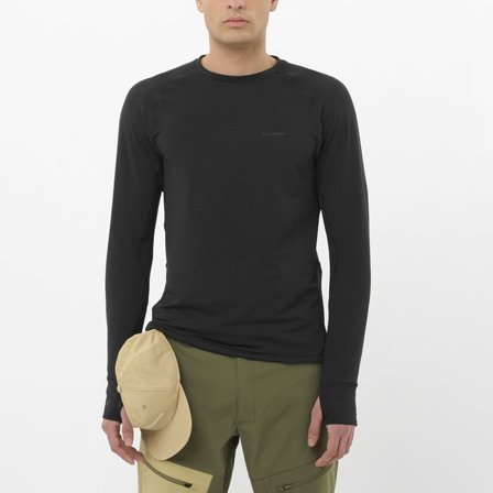 Salomon - Pull-over à col rond pour homme Essential Lightwarm - Deep Black