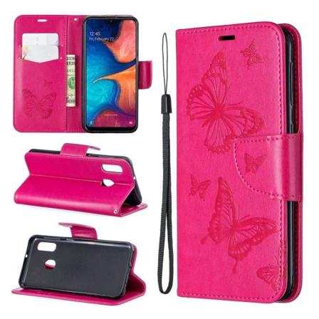 Butterfly Samsung Galaxy A20e etui - Rose Pink