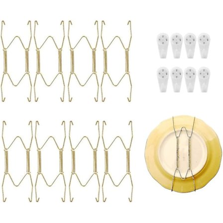 8 stk. usynlige ophæng til ophængning af tallerkener på væggen