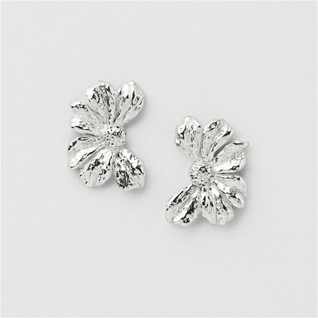 Cosmos Flower Studs (M) - Sterling Silver - Safira