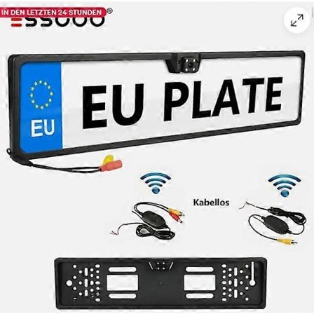 ESSGOO Nummerplade Trådløs HD IP67 170° Bil Bakkamera Parkeringskamera