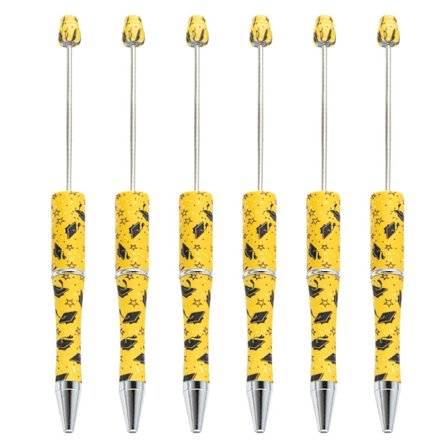 Pärlbara kulspetspennor Bead Rollerball Penna Plast DIY bläckpennor Pärlpennor Present till barn Student Kontor Skolmaterial