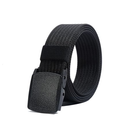 Herrebælte - Bælte med plastikspænde - Fuldt justerbart arbejdsbælte - 120 cm - Sort