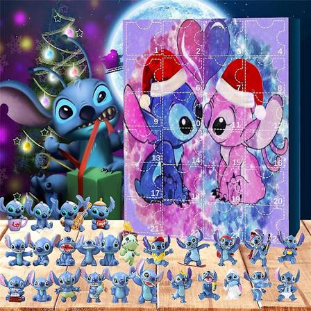 Joulu Lilo & Stitch Yllätyslaatikko Adventissa 24 Päivän Laskenta Ihastuttavat Piirroshahmo Stitch-Hahmot Leikki Lasten Yllätyslahjat Ihanteellinen