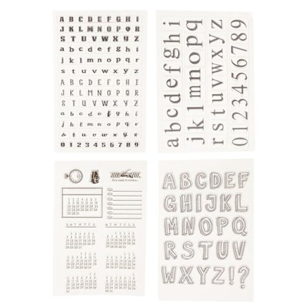 4 Ark Tall Alfabet Silikonstempel Klar Pregefolder for Scrapbook Papirkort Fotoalbumlaging
