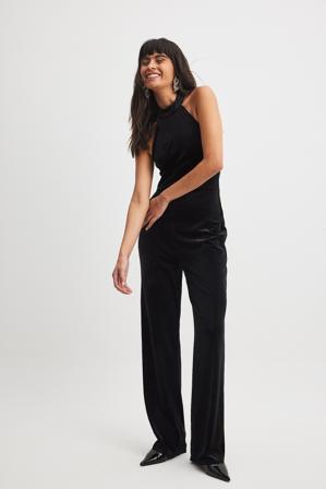 NA-KD Combinaison pantalon en velours - Combinaisons - Noir - X-Small