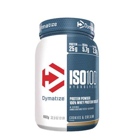 Dymatize Iso-100 Valleprotein Isolat 932 g, Cookies & Cream - Bodyman.dk