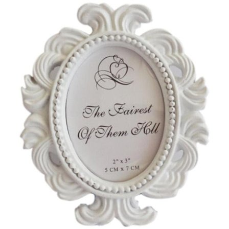 Värikäs soikea barokkikehys, yksinkertaiset kotitaloustavarat (9,5X8 valkoinen)