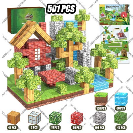 Magnetiske byggeklodser til børn 3+ | STEM Montessori Legetøj | DIY model magnetterninger