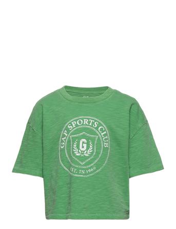 Teen 100% Organic Cotton Boxy Graphic T-Shirt T-shirts Short-sleeved Grön GAP