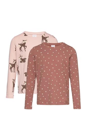 Top L S Ao Printed 2 Pack Langærmet T-shirt Multi/mønstret Lindex