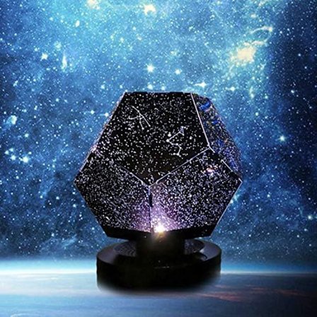 Stjernehimmel projektionslampe, genopladelig via USB, natlys