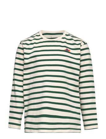 Boxed Fit Striped Long Sleeve T-Shi T-shirts Long-sleeved T-shirts Monivärinen/Kuvioitu Knowledge Cotton Apparel