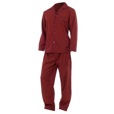Herr Pyjamas med långärmad skjorta och byxor Red L Chest: 46-49inch ; Waist 30-33inc