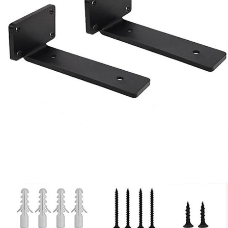 Kraftige flydende hyldeknægte, skjult hyldebeslag, støbejerns L-knægte, rustikke industrielle sorte metalvæghylde knægte