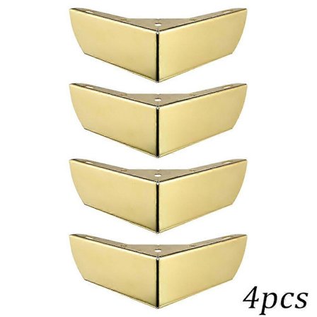 4 stk. Kraftige Møbelben i Metal til Skabe, Trefodede Trekantede Sofaben, DIY Møbelbeslag Guld