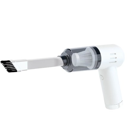 Håndholdt støvsuger for bil, våt/tørr bruk, ledningsfri støvsuger med vaskbar filter, 1 stk - hvit