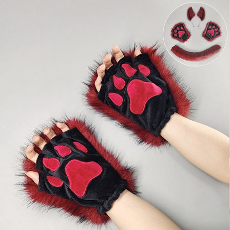 Halloween vevd dans varulv dyreøre hode dekorasjon kostyme rekvisitter ulveøre pannebånd dyreklo hansker ulvehale kostyme_tfrf