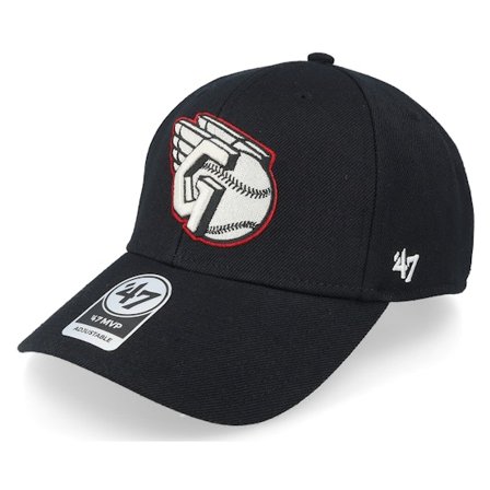 47 Brand - MLB Svart adjustable Caps - Cleveland Guardians Mvp Black Adjustable @ Hatstore