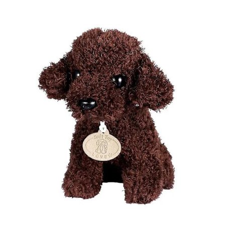 Teddy Hund Dukke Leke Kosedyr Plysj Hund Myk Leke Valp Put Mørkebrun