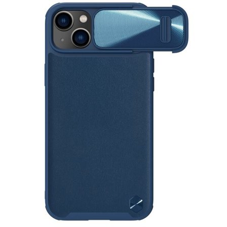 Nillkin CamShield Leather S Case iPhone 14 Plus-etui med kameradeksel blå