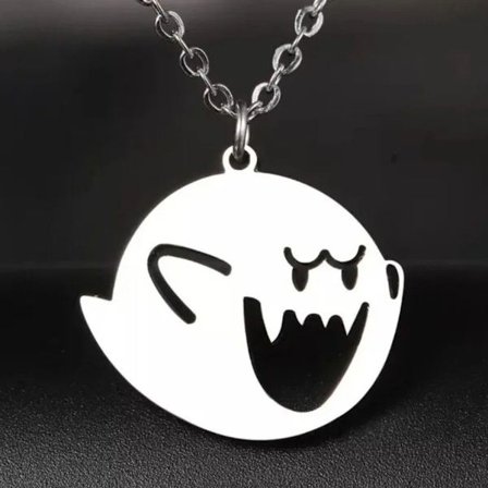 Super Mario Buhu Boo Buu Ghost Ghost Anime Manga Cosplay Halsband Silver8 KLB