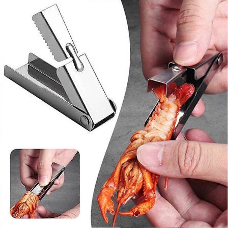 Kräftskalare, verktyg för att ta bort kräftstjärtar, portabel kräftskalare i rostfritt stål, lätt att skala räkstjärtar [DB]