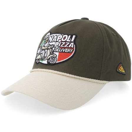 Iconic - Grön adjustable Keps - Napoli Pizza Delivery Rope Golfer Olive/Stone Adjustable @ Hatstore