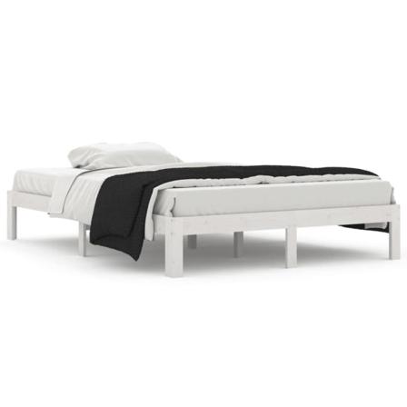 Vidaxl Sängram Vit Massiv Furu 140x200 Cm Vit