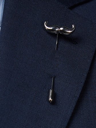 John Henric Men's Silberne Reversnadel Mustasche Size Onesize