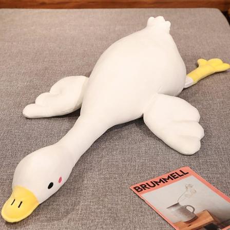 Vit plyschleksak gås - Plyschleksak mjukt sött utseende Stor vit gås plyschdocka kastkudde födelsedagspresent för flickor Vit 50cm