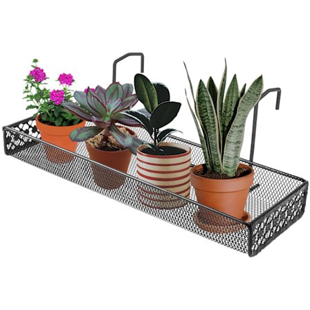 2 ST Järnhängande blomräcke Hylla Korg med Krok Balcon