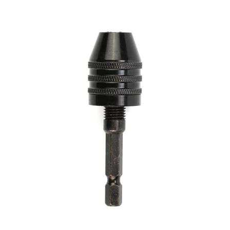Kulmavarren poranterän sovitin minipuristin nopea irrotusiskupääsovitin mikro sähkömoottorin puristimen 1 kpl musta 0,3-6,5 mm (litteä varsi)