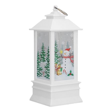 LED-julelykt Bærbar julelyslykt Snømann nattlys for festivalborddekorasjon