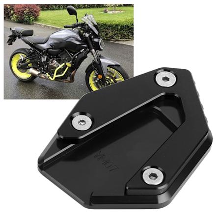 Kickstand-forlengelsesplate Anti-Skli Side Støtte Passer for Yamaha MT 07/FZ 07/TRACER 700 2014-2019 (Svart)
